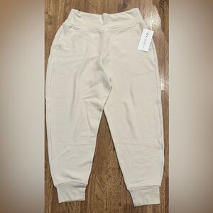 Athleta Cream/Ivory Waffle-Knit Women’s Large. NWT. Lounge joggers with pockets